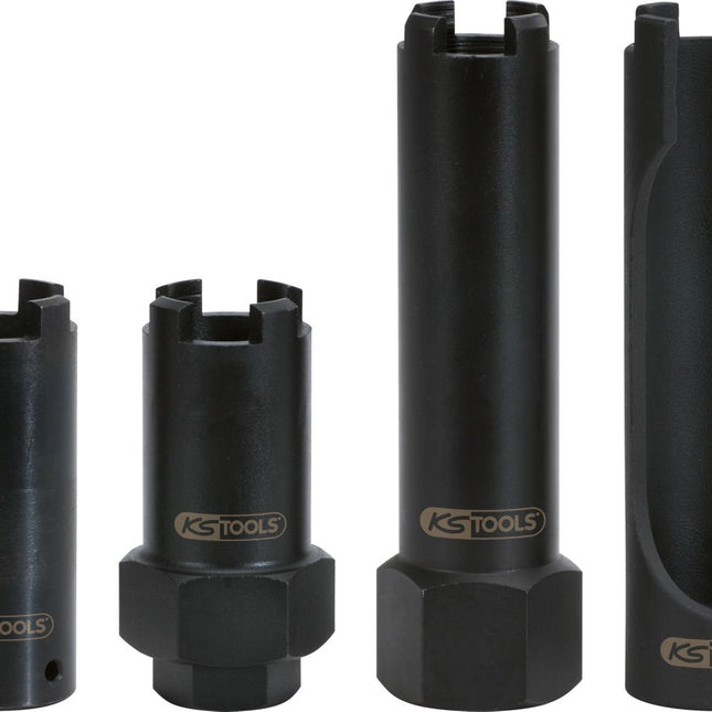 KS TOOLS Druckschrauben-Zapfenstecknuss-Satz für Mercedes und MAN, 4-tlg ( 455.0000 ) - Toolbrothers