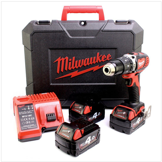 Milwaukee M18 BPD 403 C Akku Schlagbohrschrauber 18V 60Nm + 3x Akkus 4,0Ah + Ladegerät im Koffer - Toolbrothers