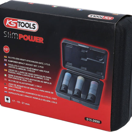 KS TOOLS SlimPOWER Impact-Stecknuss-Satz, 3-tlg, 1/2" ( 515.0990 ) - Toolbrothers