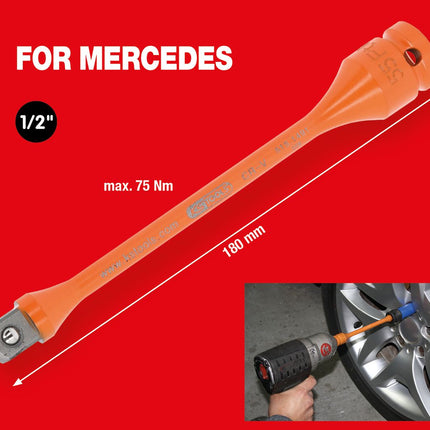 KS TOOLS 1/2" Kraft-Torsions-Verlängerung, 75Nm ( 515.1491 ) - Toolbrothers