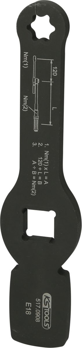 KS TOOLS 3/4" Schlag-Torx-E-Schlüssel mit 2 Schlagflächen, E18 ( 517.0908 )