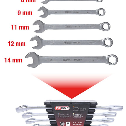 KS TOOLS Bremssystem-Entlüfterschlüssel-Satz, 6-tlg ( 518.0340 ) - Toolbrothers