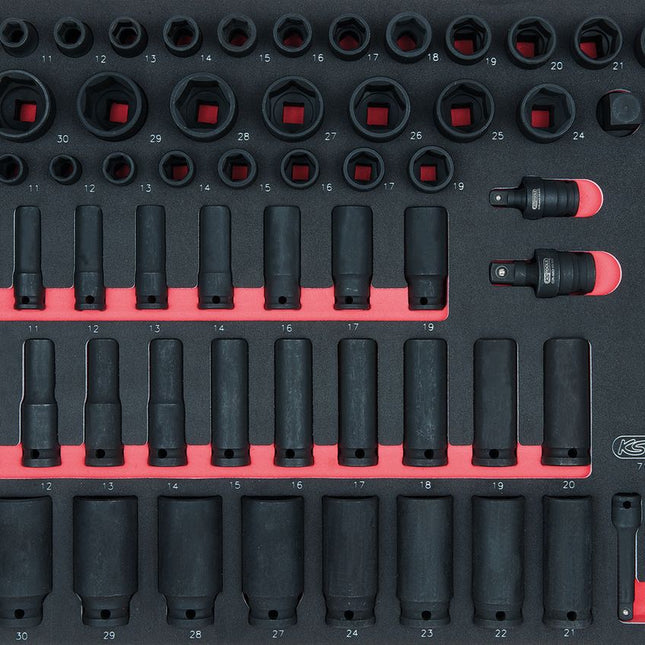 KS TOOLS 3/8"+1/2" SCS Kraft-Steckschlüssel-Satz, 73-tlg in 1/1 Systemeinlage ( 711.0073 )