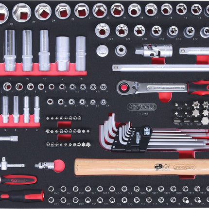KS TOOLS SCS 1/4"+1/2" Steckschlüssel-Satz, 163-tlg in 1/1 Systemeinlage ( 711.0163 ) - Toolbrothers
