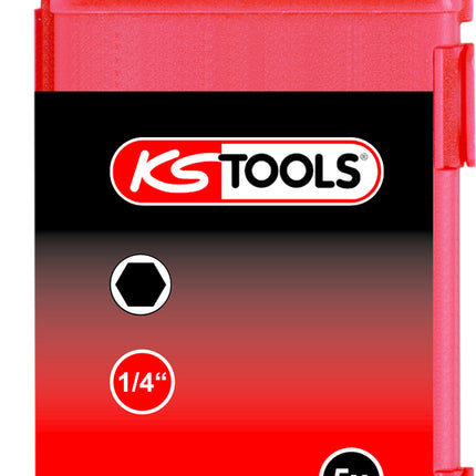 KS TOOLS 1/4" Bit Innensechskant, 75mm, 5mm, 5er Pack ( 911.7762 ) - Toolbrothers