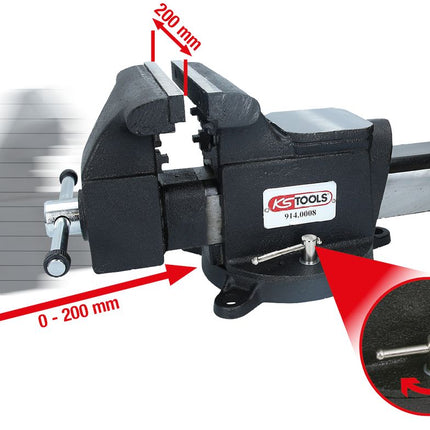 KS TOOLS Parallel-Schraubstock, 8" ( 914.0008 ) - Toolbrothers
