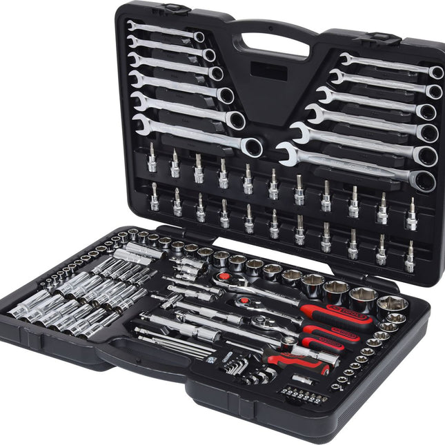 KS TOOLS 1/4"+3/8"+1/2" CHROMEplus Steckschlüssel-Satz, 124-tlg ( 918.0724 ) - Toolbrothers