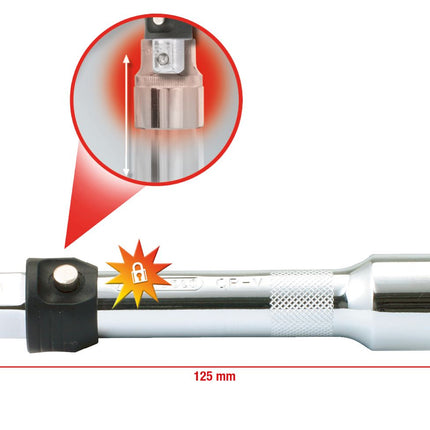 KS TOOLS 1/2" CHROMEplus Verlängerung mit Verriegelung, 125mm ( 919.1203 ) - Toolbrothers