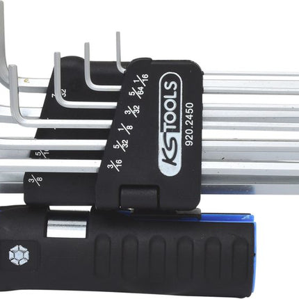 KS TOOLS 3 in 1 Innen6kant-Winkelstiftschlüssel-Satz,10-tlg XL, Kugelkopf, Zoll ( 920.2450 ) - Toolbrothers