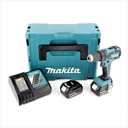 Makita DHP 459 RTJ 18 V Akku Schlagbohrschrauber im Makpac mit 2x 5 Ah Akku und DC18RC Ladegerät - Toolbrothers