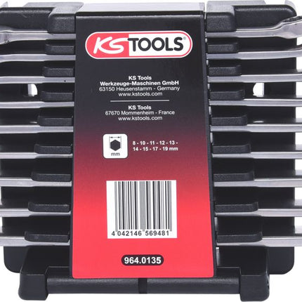 KS TOOLS EDELSTAHL Ringmaulschlüssel-Satz, abgewinkelt , 9-tlg ( 964.0135 ) - Toolbrothers