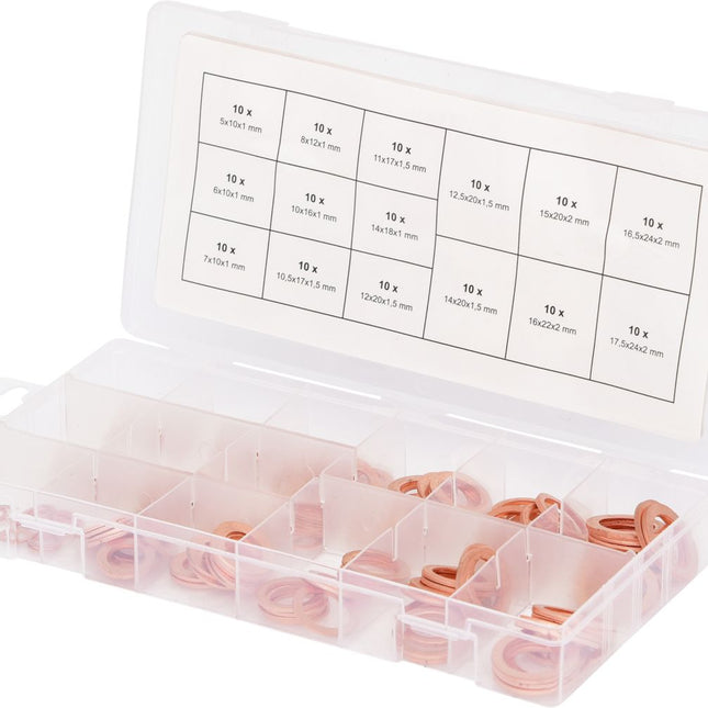 KS TOOLS Sortiment Kupfer-Dichtringe, Ø 5-17,5mm, 150-tlg ( 970.0040 ) - Toolbrothers