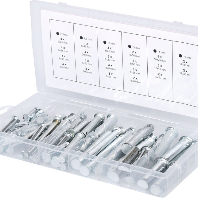 KS TOOLS Sortiment Sicherungsbolzen, Ø 5-12mm, 21 Größen, 60-tlg ( 970.0210 ) - Toolbrothers