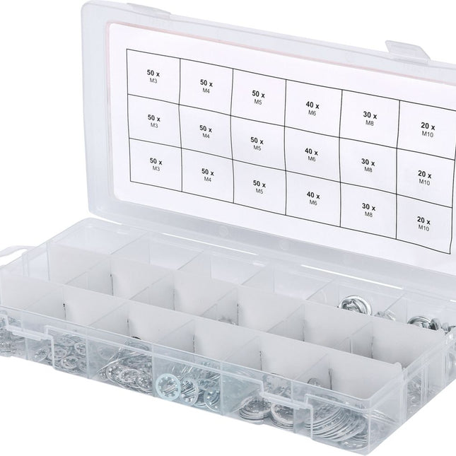 KS TOOLS Sortiment Zahn-Unterlegscheiben,M3-10, 720-tlg ( 970.0240 ) - Toolbrothers