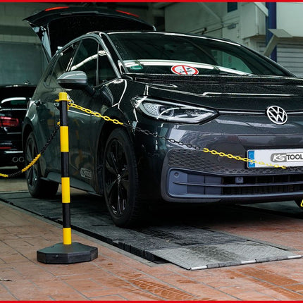 KS TOOLS Absperrpfosten-Satz mit Kette, 13-tlg ( 117.1550 ) - Toolbrothers