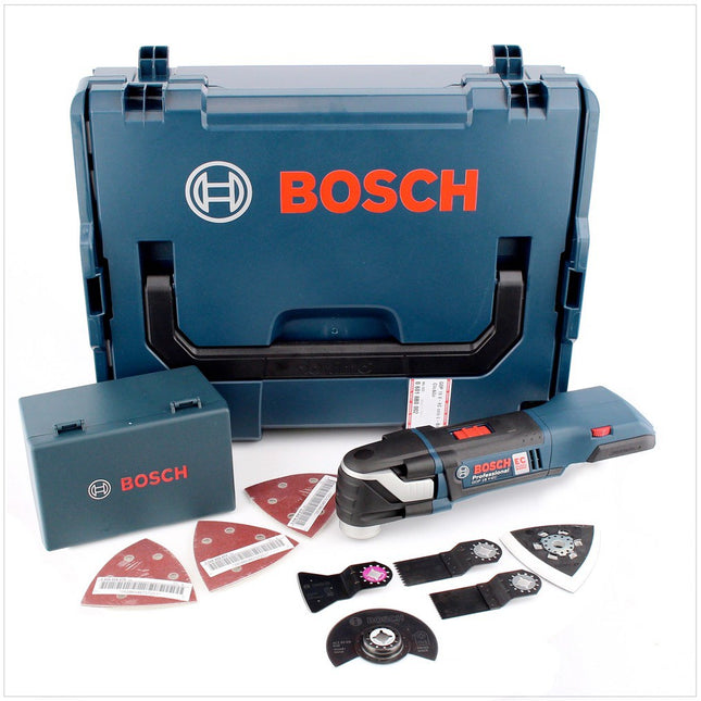 Bosch GOP 18 V-EC Professional Akku Multi Cutter Multifunktionswerkzeug in L-Boxx mit 20 tlg. Zubehör ( 06018B0002 ) - Toolbrothers