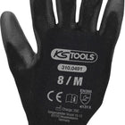 KS TOOLS Mikro-Feinstrickhandschuhe-schwarz, 8, 12 Paar ( 310.0491 ) - Toolbrothers