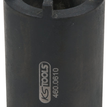 KS TOOLS 1/2" DAF Nutmuttern-Schlüssel für Lenkgestänge-Befestigung mit 4 Zapfen, 52 mm ( 460.0610 ) - Toolbrothers