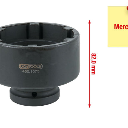 KS TOOLS Llave para tuercas ranuradas de 1' con 6 espigas para Mercedes, 86 mm ( 460.1075 )