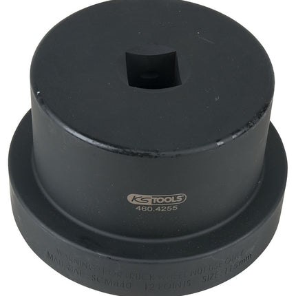 KS TOOLS Llave de vaso de 1' para tuercas de eje con cubo guía, 12 cantos, 115 mm ( 460.4255 )