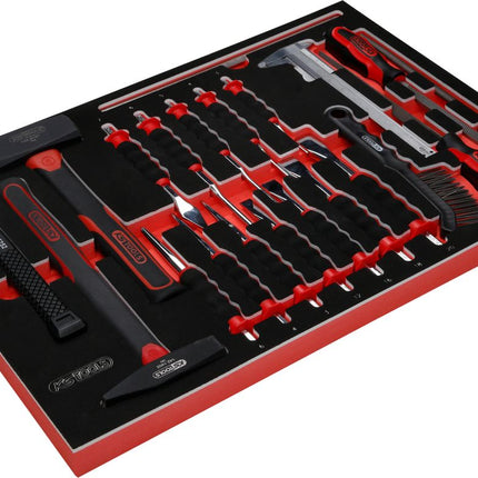 KS TOOLS Hammer- / Meißel- / und Feilen-Satz in Schaumstoffeinlage, 21-tlg ( 811.0021 ) - Toolbrothers