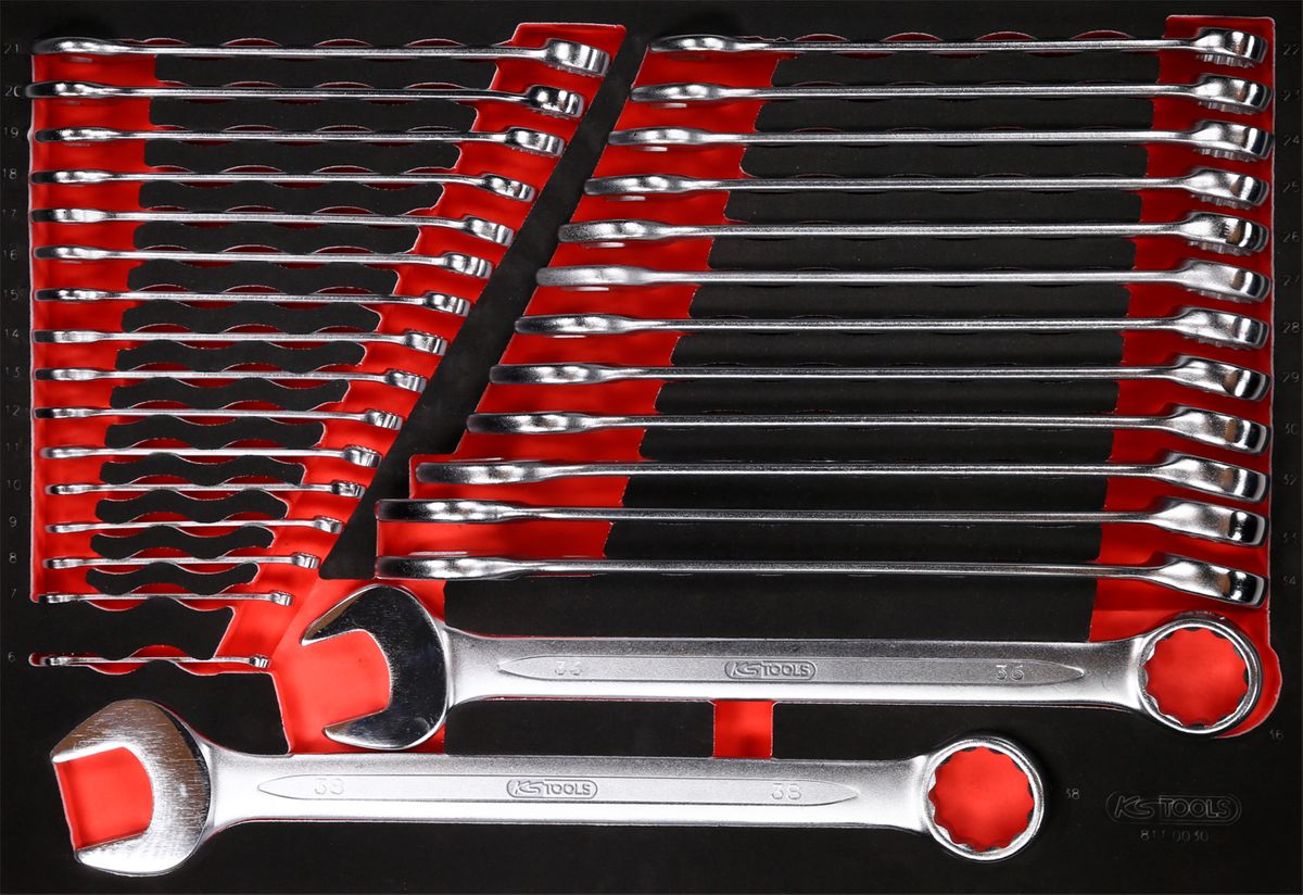 KS TOOLS Ringmaulschlüssel-Satz in Schaumstoffeinlage, 30-tlg ( 811.0030 )