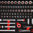 KS TOOLS Juego de llaves de vaso de 3/8' + 1/2' en inserto de gomaespuma, 101 pzs ( 811.0101 )