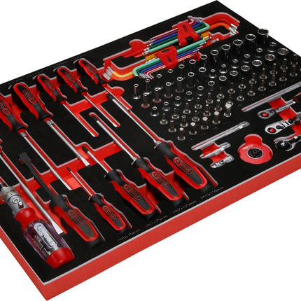 KS TOOLS Jeu de clés à douille et de tournevis 1/4' dans insert en mousse, 105 pcs ( 811.0105 )