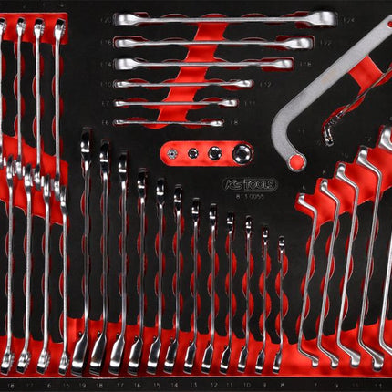 KS TOOLS Juego de llaves fijas en inserto de gomaespuma, 55 pzs ( 813.0055 )