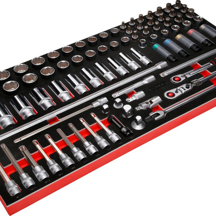 KS TOOLS Serie di chiavi a bussola 1/2' nell'inserto in schiuma, 85 pz ( 813.0085 )