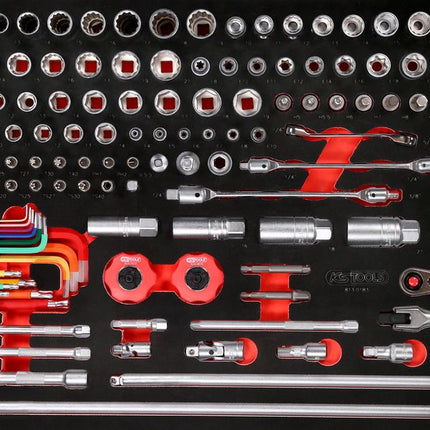 KS TOOLS 1/4'' + 3/8'' Steckschlüssel-Satz in Schaumstoffeinlage, 183-tlg ( 813.0183 ) - Toolbrothers