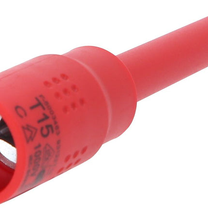 KS TOOLS Douille porte-embout Torx isolée 3/8', T15, 122 mm ( 118.3821 )