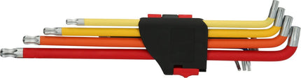 KS TOOLS Juego de llaves Allen Torx con cabeza de bola, extralargas y en ángulo de 108°, 9 pzs ( 151.4530 )