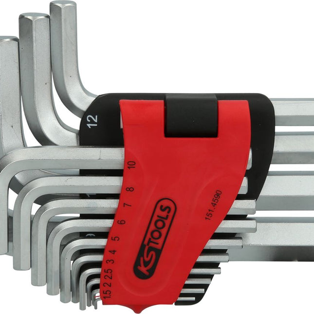 KS TOOLS Juego de llaves Allen en un soporte abatible,14 pzs 1,5-19mm ( 151.4590 )