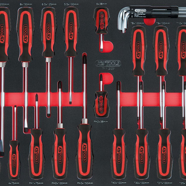 KS TOOLS SCS Schraubendreher-Satz, 29-tlg in 1/1 Systemeinlage ( 711.1029 ) - Toolbrothers