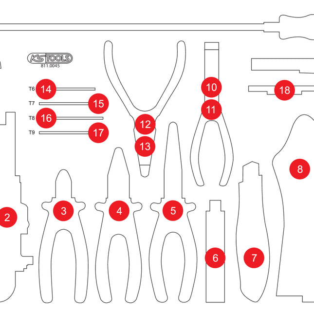 KS TOOLS Leere Schaumstoffeinlage zu 811 0045 811 0045 97  1 - toolbrothers
