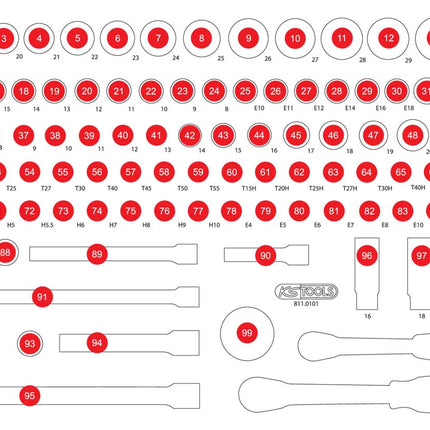 KS TOOLS Leere Schaumstoffeinlage zu 811.0101 ( 811.0101-97 )