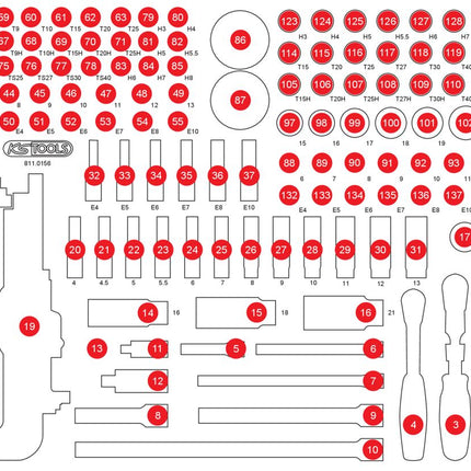 KS TOOLS Insert en mousse vide pour 811.0156 ( 811.0156-97 )