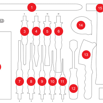 KS TOOLS Inserto de gomaespuma vacío para 811.1017 ( 811.1017-97 )