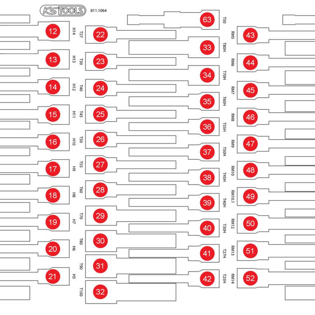 KS TOOLS Leere Schaumstoffeinlage zu 811.1064 ( 811.1064-97 ) - Toolbrothers
