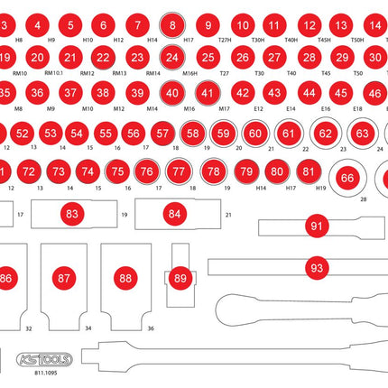 KS TOOLS Inserto de gomaespuma vacío para 811.1095 ( 811.1095-97 )