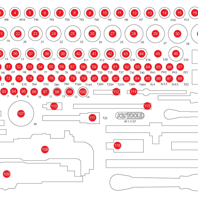 KS TOOLS Leere Schaumstoffeinlage zu 811 1137 811 1137 97  1 - toolbrothers