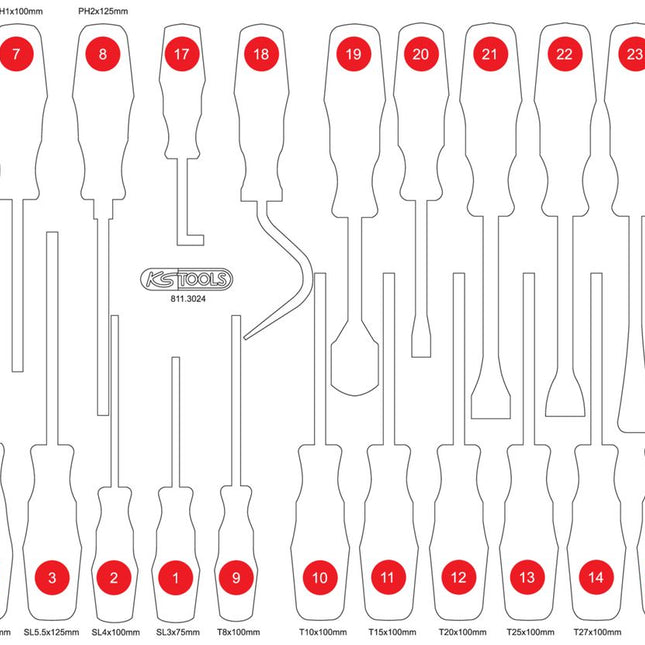 KS TOOLS Leere Schaumstoffeinlage zu 811.3024 ( 811.3024-97 ) - Toolbrothers