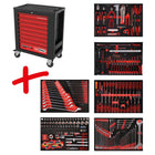 KS TOOLS Dotación de carro de taller Performanceplus P15 con 284 herramientas para 6 cajones ( 815.6284 )