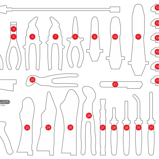 KS TOOLS Inserto in schiuma vuoto per 821.0034 ( 821.0034-97 )