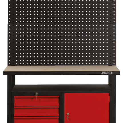 KS TOOLS Werkbank mit 3 Schubladen und 1 Tür, H840xB1200xT600mm ( 865.0003 ) - Toolbrothers