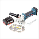 Bosch GWS 18 V-Li 115 mm Akku Winkelschleifer mit 6 Ah Akku + 2x Bosch Diamant Trennscheibe - Toolbrothers