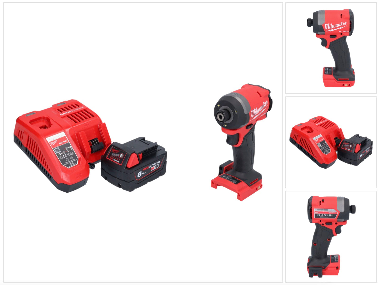 Milwaukee M18 FID3 601 Akku Schlagschrauber 18 V 1 4 226 Nm Brushless 1x Akku 6 0 Ah Ladegeraet 0 - toolbrothers