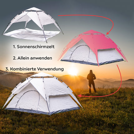 Toolbrothers Outdoor Camping-Set Tienda de campaña para 2-4 personas Tienda hidráulica con colchón aislante y equipo de camping 14 pcs.