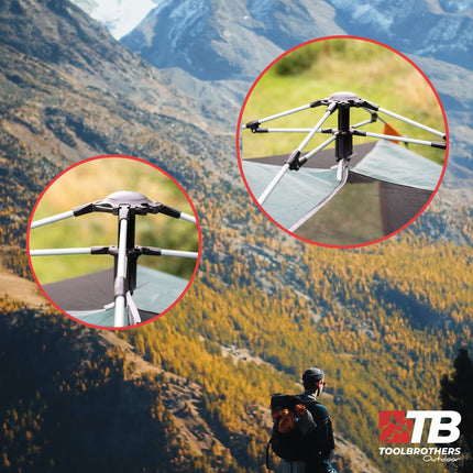 Toolbrothers Outdoor Camping-Set Tienda de campaña para 2-4 personas Tienda hidráulica con colchón aislante y equipo de camping 14 pcs.